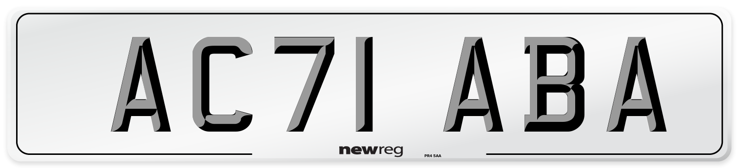 AC71 ABA Number Plate from New Reg